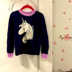 Brand new, GAP, girl 5yo,unicorn sweater,good for cool/cold weather!Very cute:)